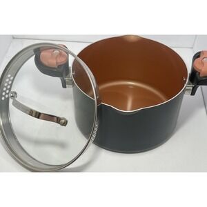 Gotham Steel Ceramic Coated Stockpot Black Copper with Glass Lid Never Used